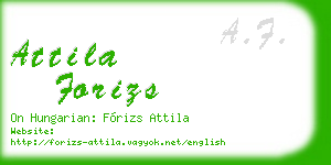 attila forizs business card